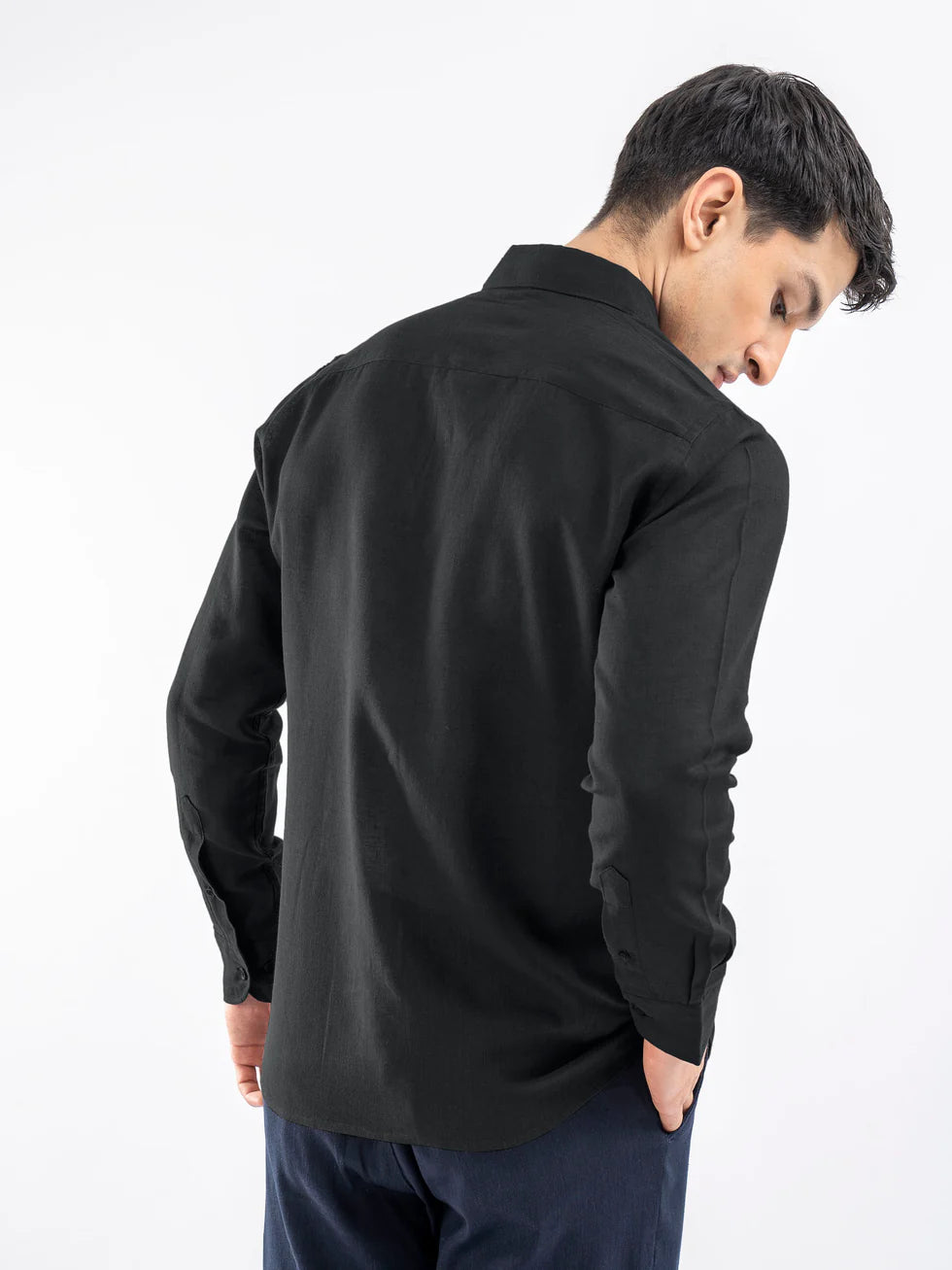 Black Full Sleeves Casual Shirt